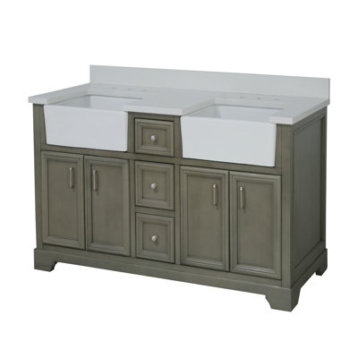 Ensemble de meuble-lavabo double 60 po Emiliano