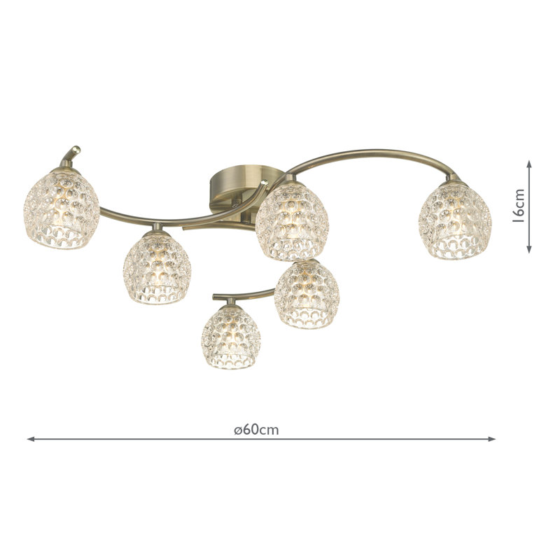 Osterman Semi Flush Mount, Antique Brass
