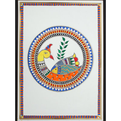 Madhubani Peacock | Beautiful Madhubani Painting | 300 Gsm Paper | By Ritu