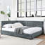 Structure de lit double en velours avec accoudoirs et support pour le salon de la chambre à coucher