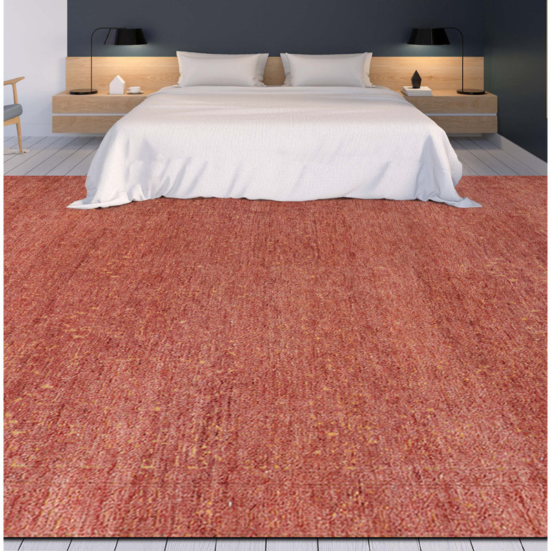 Wool Area Rug in Gold, Rectangle 8' x 10'