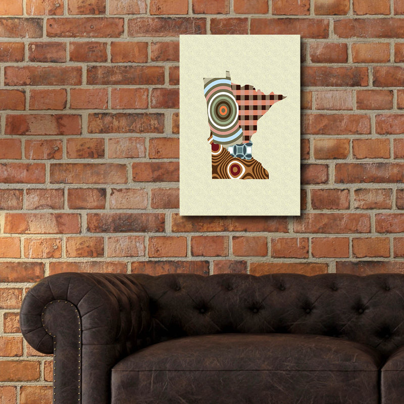 «Minnesota State Map» par Lanre Adefioyue, H 24 po x l 16 po x P 0,2 po