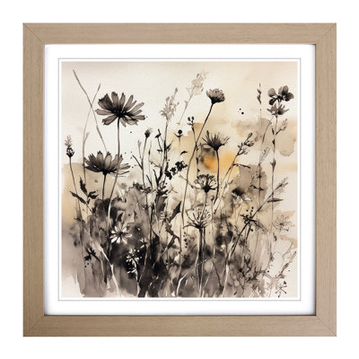 Wildflowers Ink Wash No.2 - Framed Print