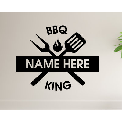 BBQ Grillmaster Wall Decal | Custom Name Barbecue Time Art  1158DRS