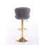 Ensemble de 2 tabourets de bar, avec repose-pieds chromé et base pivotante à hauteur réglable en velours + tabouret de bar simple Golden Leg-489871867