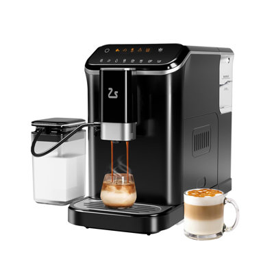 Fully Automatic Espresso Machine - Built-In Grinder, Automatic Milk Frother, One-Touch Operation, Auto-Cleaning, 1.5L Water Tank for Lattes, Cappuccinos, and Macchiatos