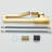 Modern Gold Single Hole Bathroom Sink Faucet Hollow Rectangular High Arc Spout Single Handle Vanity Faucet with 15.7inch Supply Lines