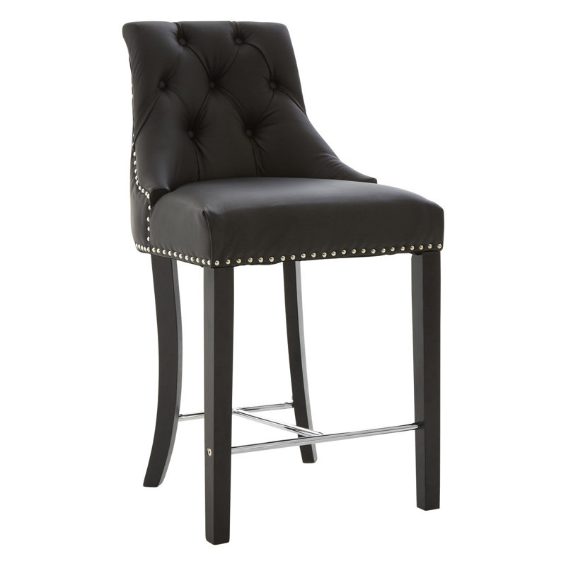Brogdon Upholstered Counter Stool with Solid Wood Frame