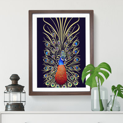 Fascinating Peacock No.1 - Framed Print