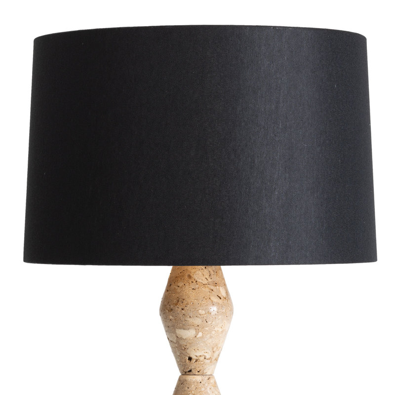 Lampe en travertin Crew, Noir