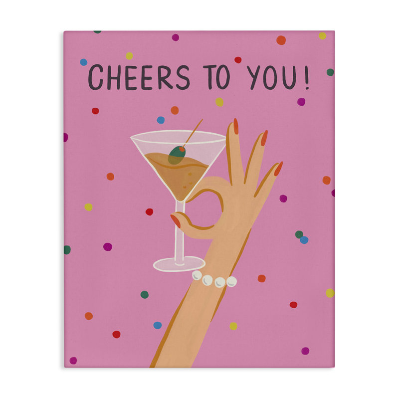  Art mural sur toile Cheers To You Martini par Deborah Curiel, H 20 po x l 16 po
