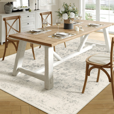 Tapis ivoire / gris Vintage Elegant Floral