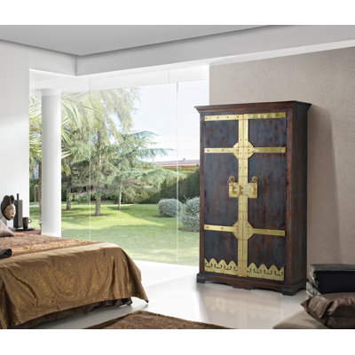 Teasley 2 Door Solid Wood Wardrobe