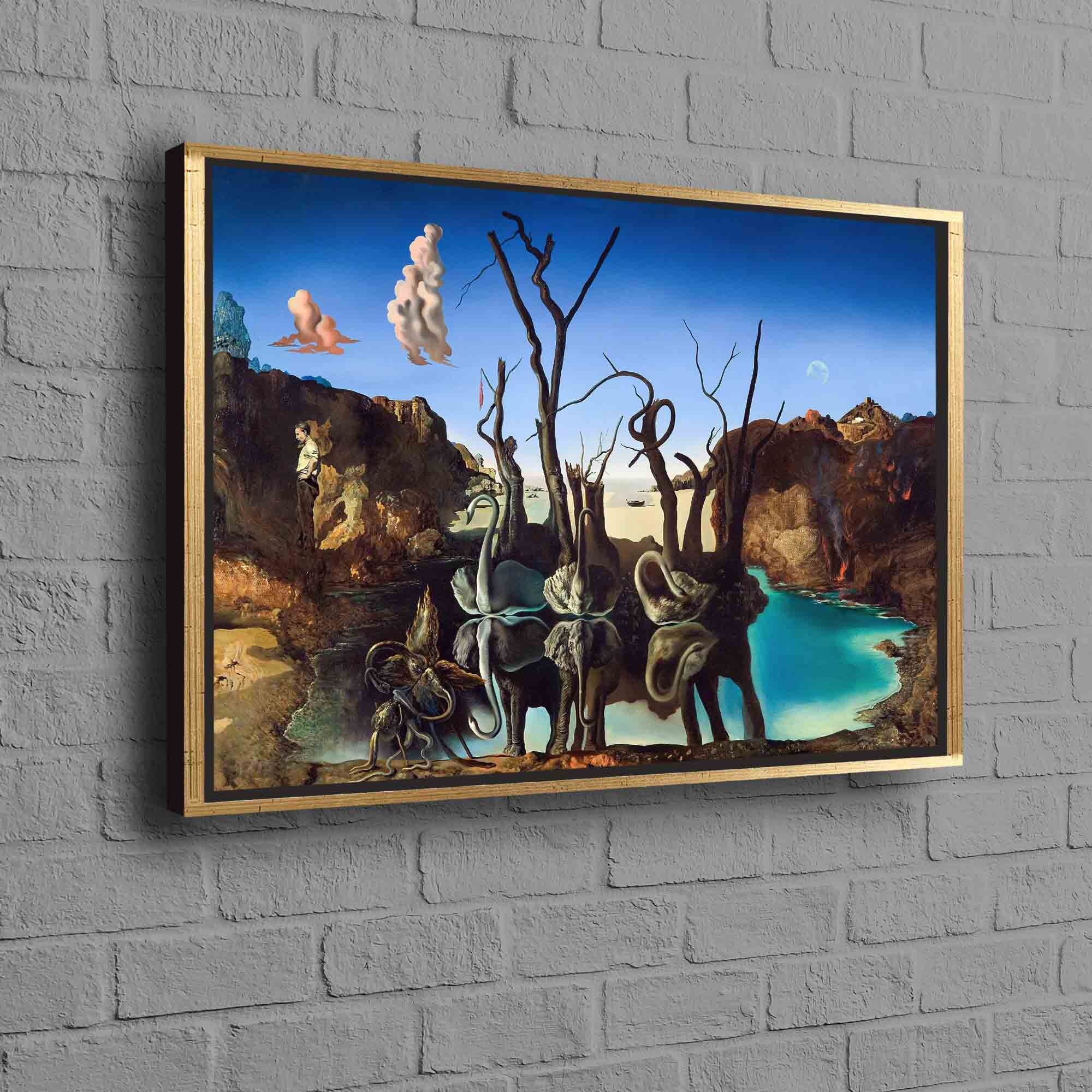 kayra export Salvador Dali Inspired Art Canvas Featuring Swans ...