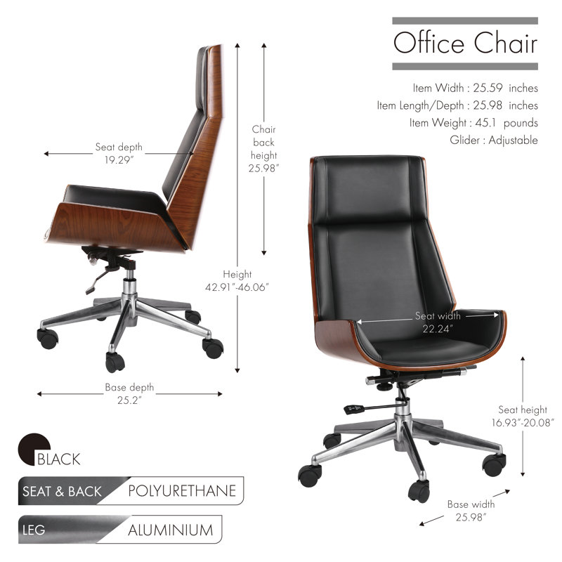 Chaise de bureau pivotante Avir