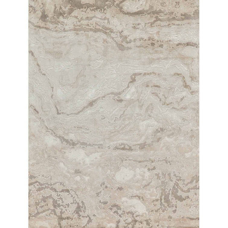 Saccara Beige Wool/Bamboo Silk handloomed Area Rug