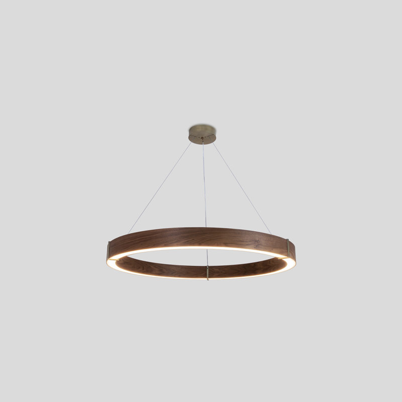 Redeo 60" LED Pendant Light, 2700K, Walnut, Distressed Brass