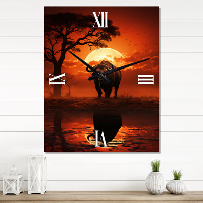 Horloge murale rouge et noire Buffalo