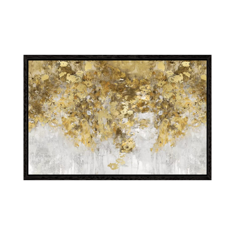 Charmed Amber & Gold by Nikki Robbins - Painting on Canvas, 66.04 cm H x 45.72 cm W, Black Framed