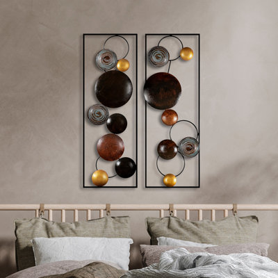 Decorative Metal Wall Accessory, Black, 14.6 x 15.7 inches | 100% Metal, Thickness: 0.08 inches | Easy Wall Mounting Design | Stylish Home Decor for Living Room, Bedroom & Office | Elegant & Durable
