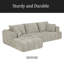 Canapé modulaire surdimensionné en L Chenille, design minimaliste, canapé-lit confortable pour les salons, les appartements et les espaces de réception-1782160488