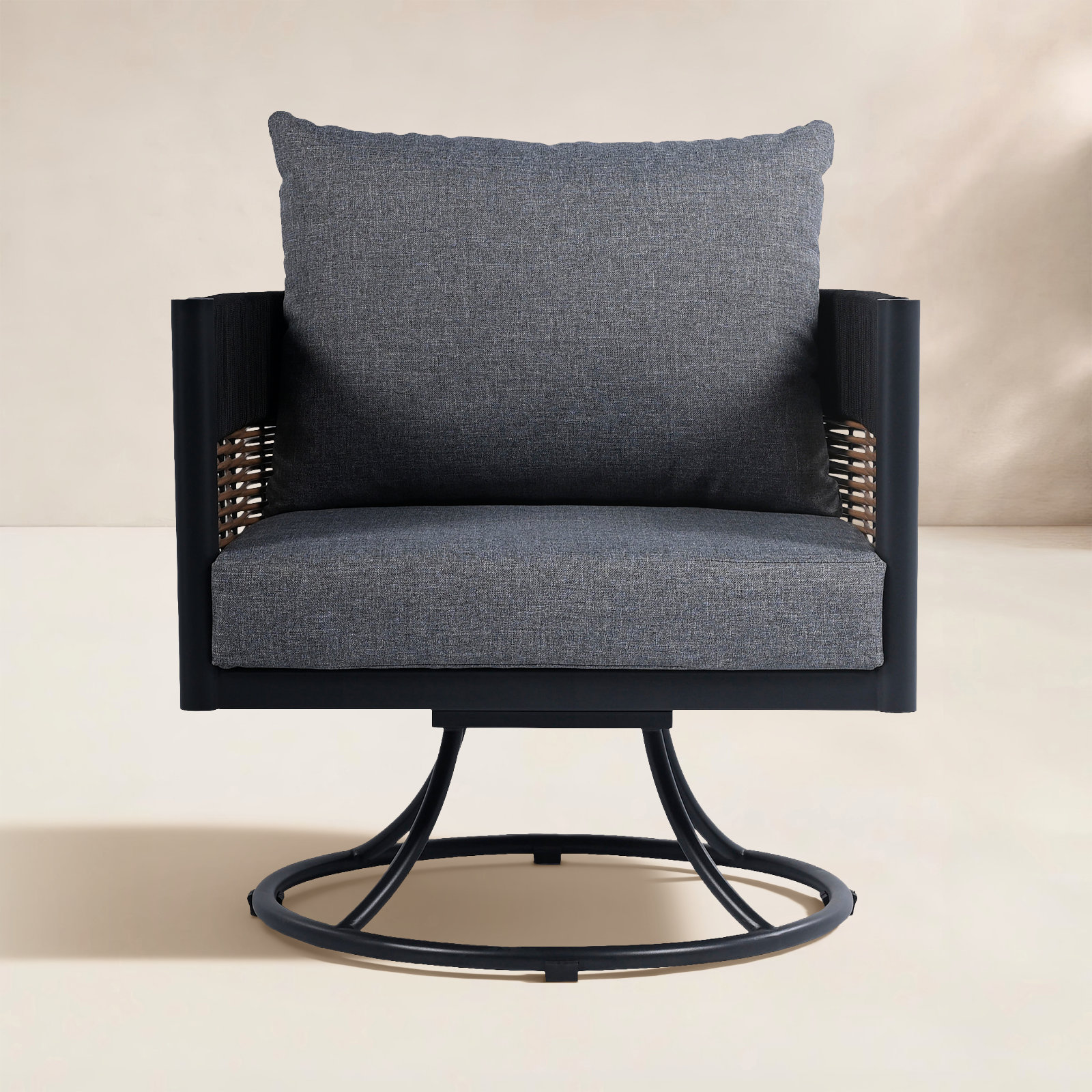 Harrison Swivel Patio Lounge Chair, Gray