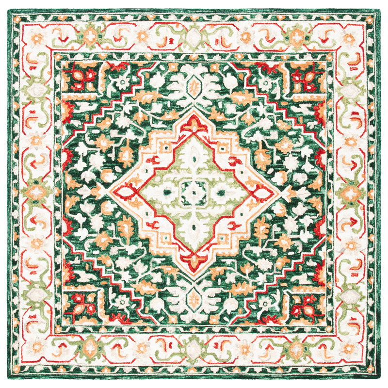 Inworth Hand Tufted Wool Southwestern Rug, Square 7'