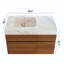 Meuble-lavabo flottant moderne avec plateau en pierre frittée sans soudure et lavabo en céramique