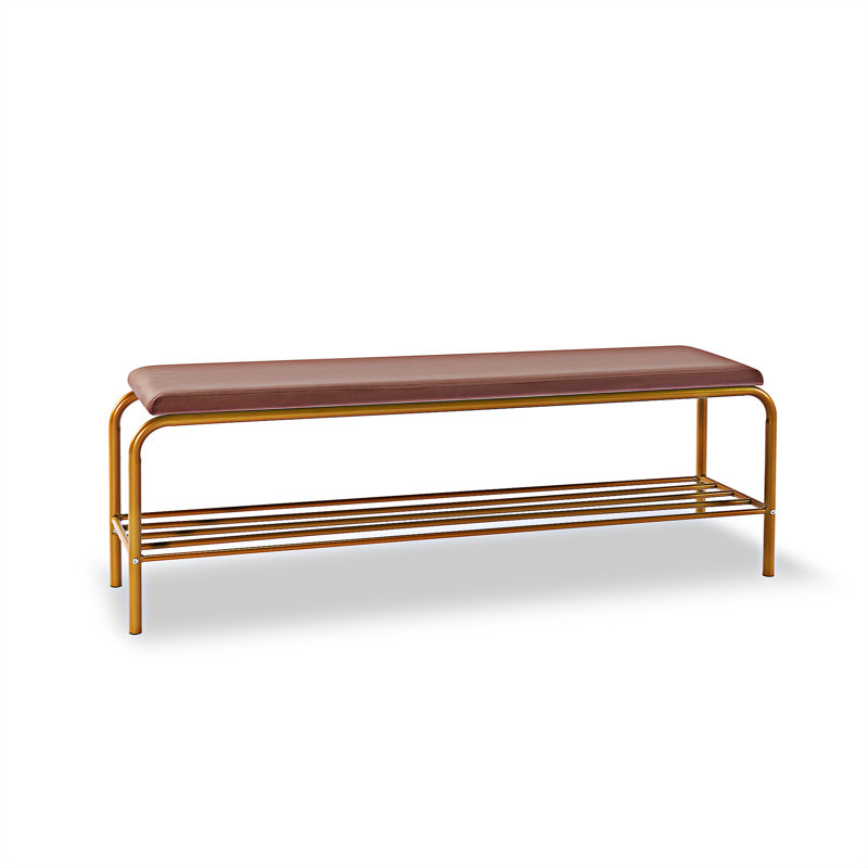 Banc en métal Shlok, Rose