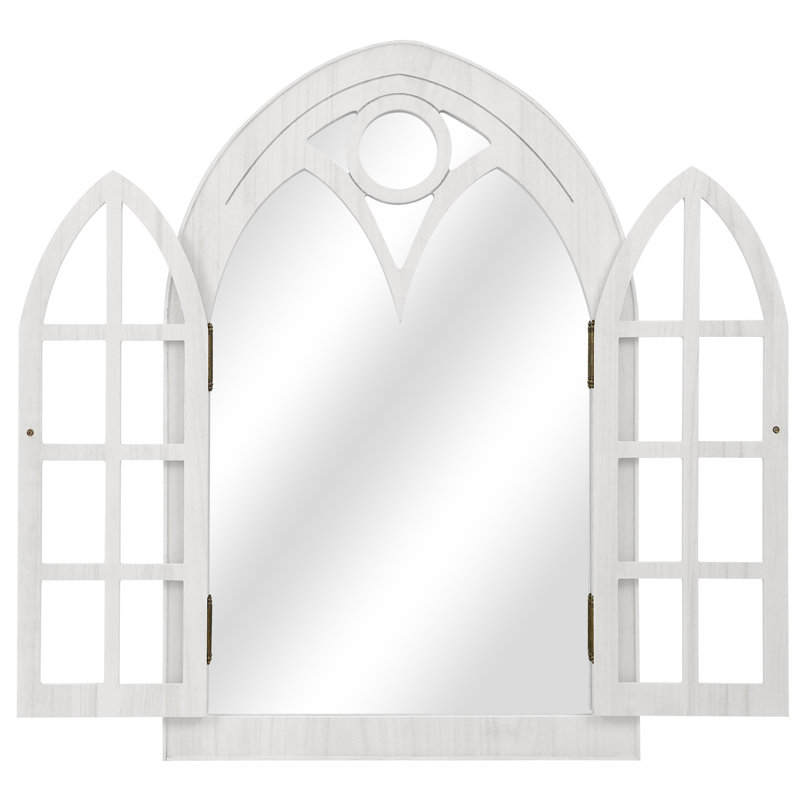 Miroir mural rétro vintage, Blanc, 30 po x 20 po