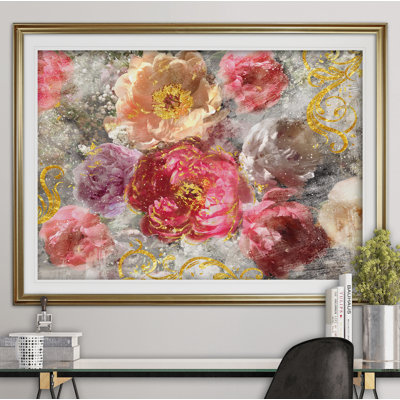 « roses le intemporel ii », reproduction de peinture à l’acrylique encadrée