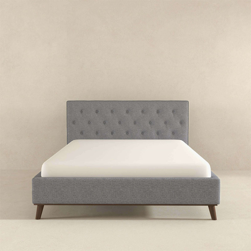 Graceville Fabric Platform Bed, King, Gray