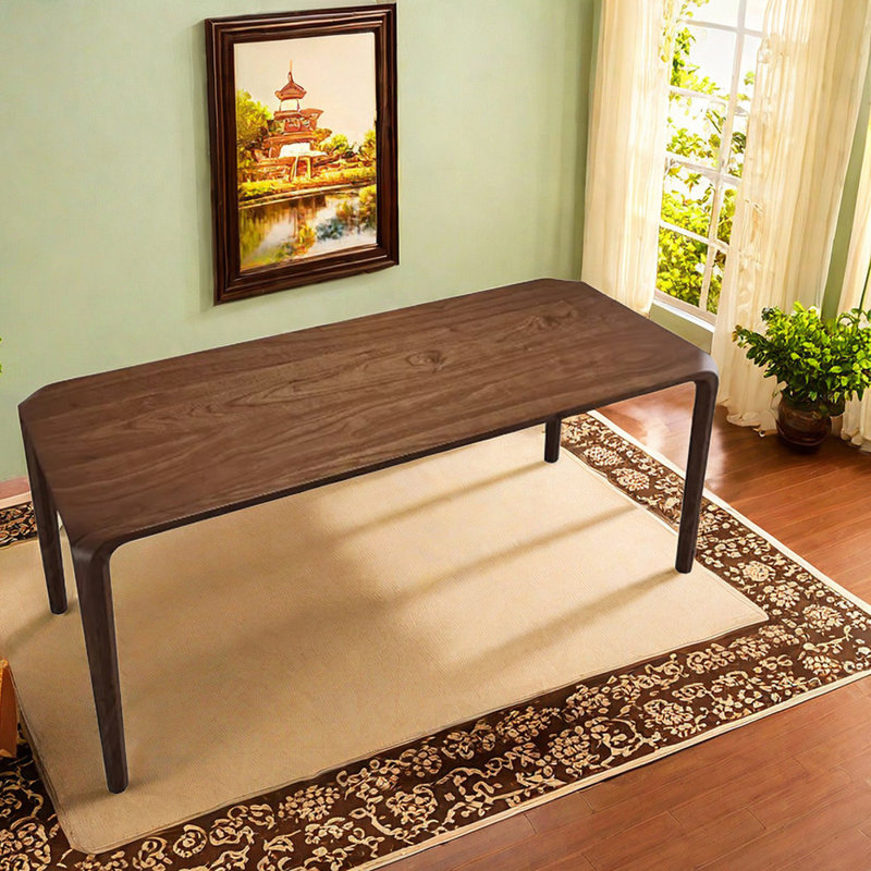 Table de salle à manger en bois de frêne massif, L 27,55 po x L 55,11 po