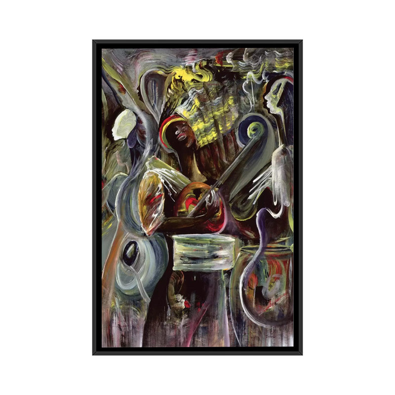 « perle jam », impression sur toile, H 26 po x l 18 po x P 1,5 po, Toile avec cadre noir, Pas de tapis