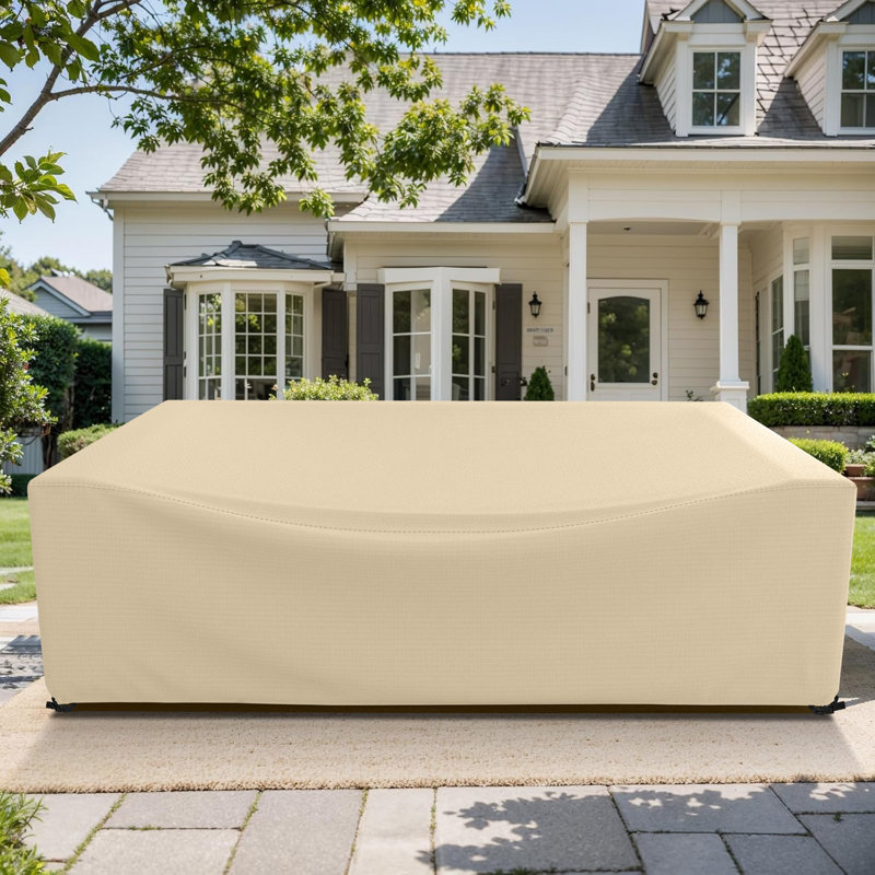 Patio Furniture Cover, Heavy-Duty All-Weather Dustproof Outdoor Furniture Set Cover, Beige, 28" H x 110" W x 84" D