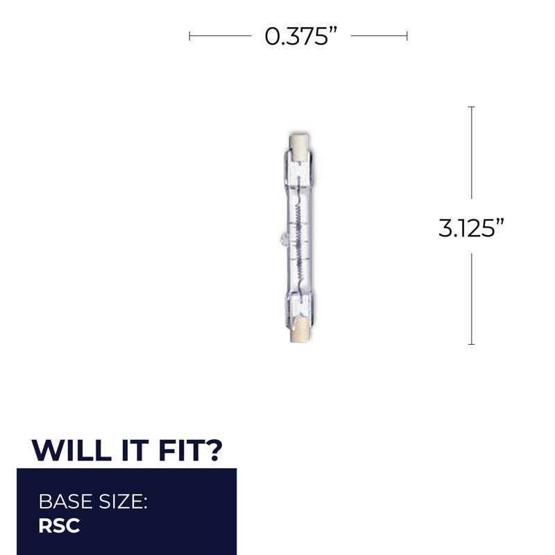 J-Type T3 Halogen Dimmable Light Bulb 2900 RSC Base, 150W