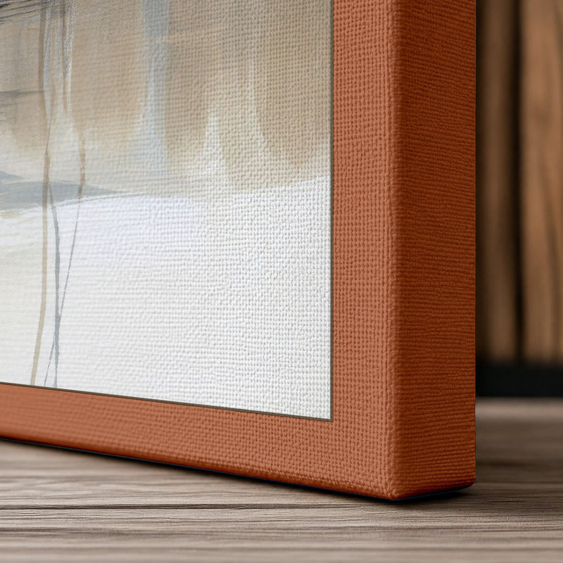 Misty Waterside Scandinavian - Wrapped Canvas, 18x12 - 45.7 x 30.5 cm, Terracotta Border