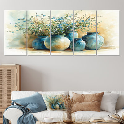 Ensemble d'art mural vert et orange Boho Pottery III - Boho Pottery