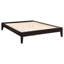 Lit plateforme Eastern King dans une lueur cappuccino, style transitionnel, structure en pin et bois franc asiatique, support à lattes scintillantes, conception, composition, ensemble