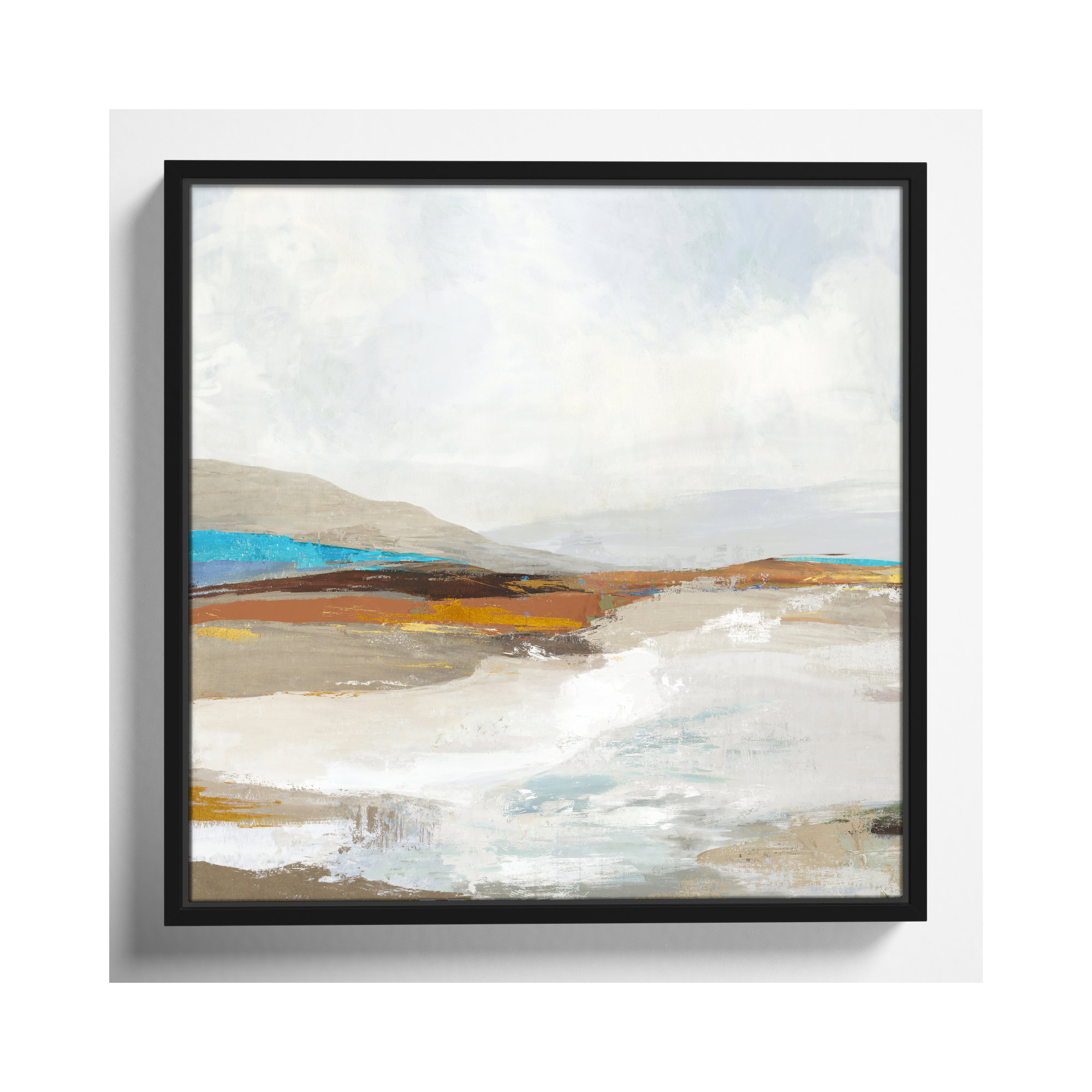 Soft Sea I by Allison Pearce - Floater Frame Print on Canvas, Black Framed, 13.5" H x 13.5" W
