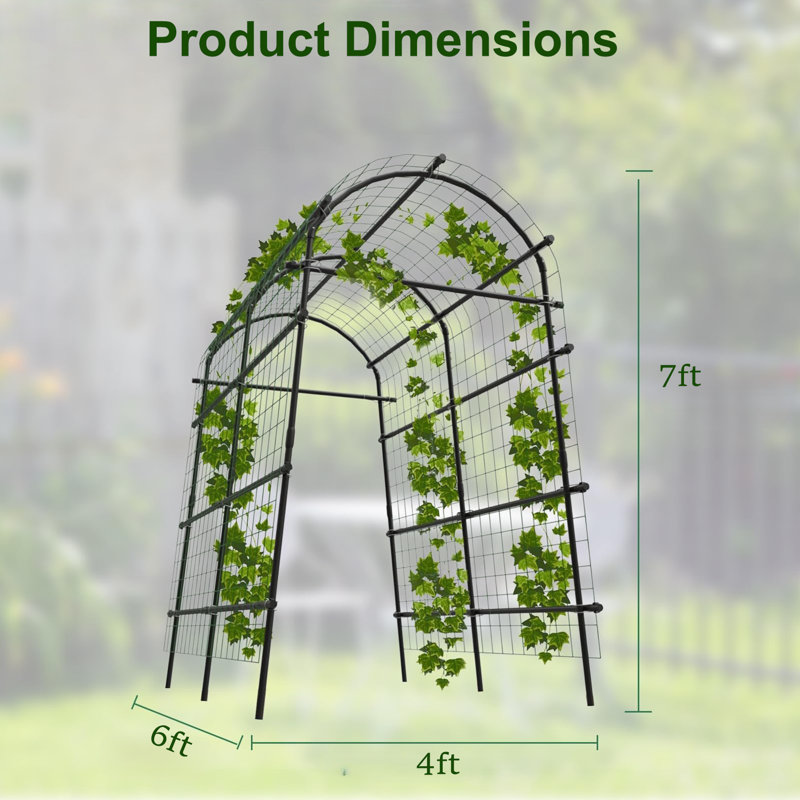 Treillis de concombre de 7 pi pour lit surélevé en métal pour plante grimpante