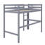 Lit mezzanine simple surélevé en bois d'hévéa avec barrière de sécurité intégrée et échelle-470334035