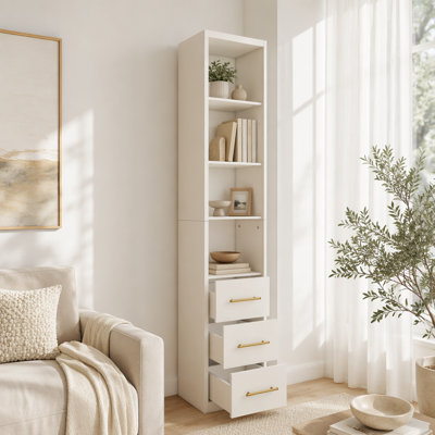Side Storage Cabinet With Three Drawers for Bedroom, Living Room, Bathroom