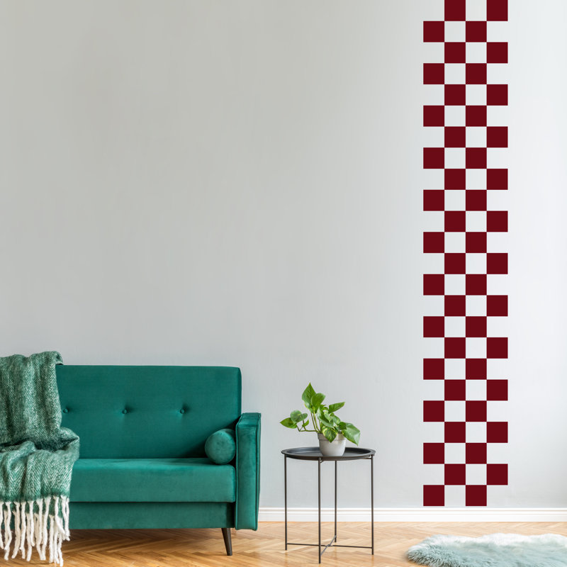 Abstract Non-Wall Damaging Wall Decal, Red