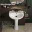 Los Flexi 20" x 19" Rectangular Ceramic Pedestal Bathroom Sink with Overflow and 3-Hole 4" Centerset Faucet Setup, Floor-Mounted Base Included