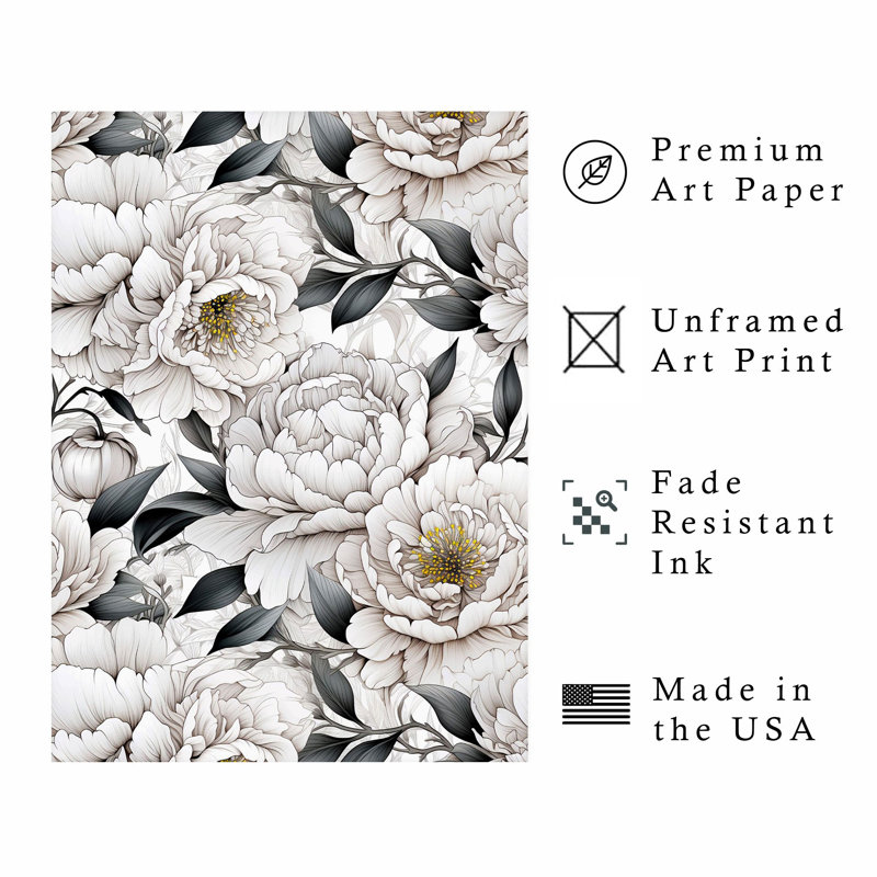 Impression florale moderne sans cadre Floral, H 10 po x l 8 po