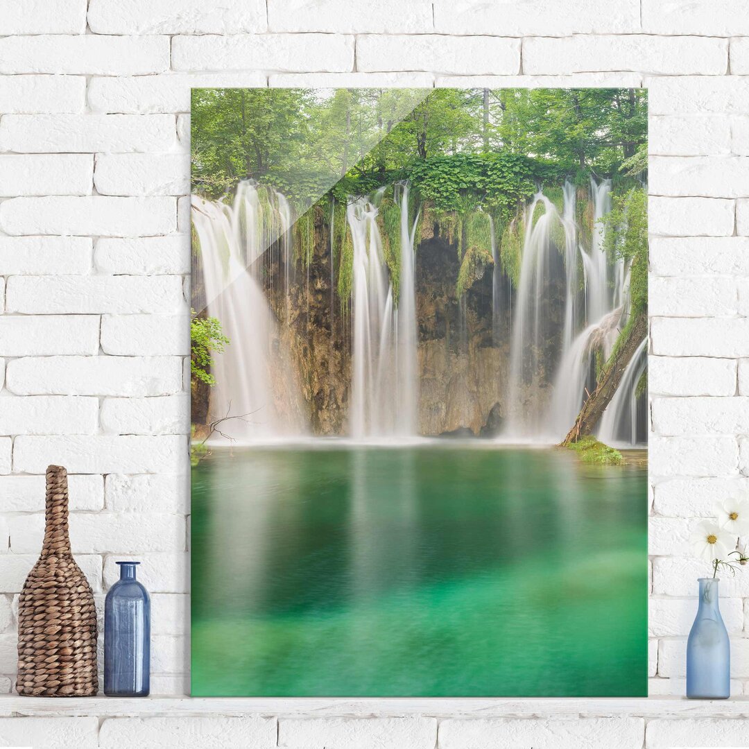 Glasbild Plitvicer Seen Wasserfall