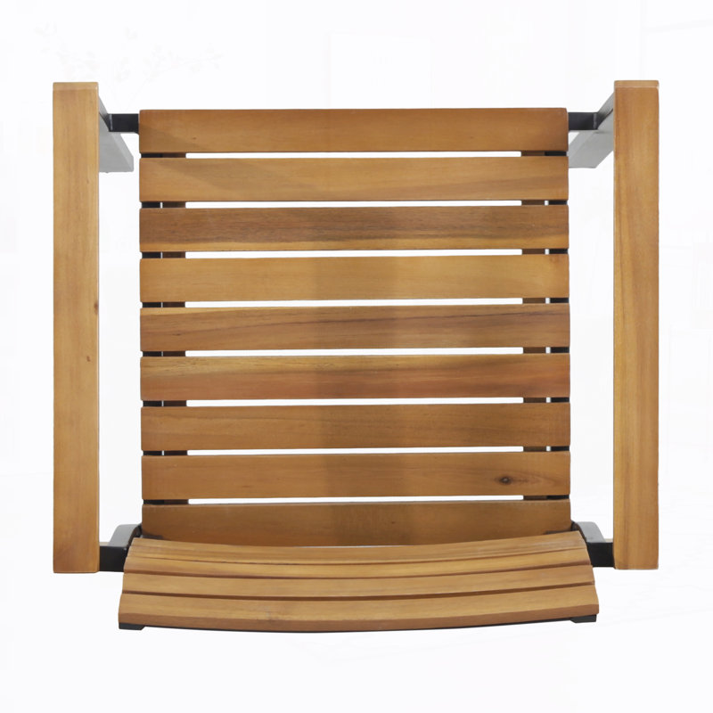 Chaise de patio en bois et métal (ensemble de 2)
