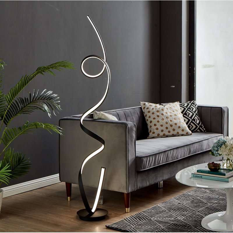 Clarkdale 63" Dimmable Novelty Floor Lamp, Black, Dimmable