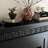 Black Manufactured Wood Freestanding Fireplace